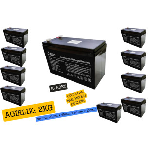 TTEC 12V 7A Yüksek Gramaj 2KG Kuru Bakımsız Akü 10 Adet TTEC 12V 7A Yüksek Gramaj 2KG Kuru Bakımsız Akü 10 Adet